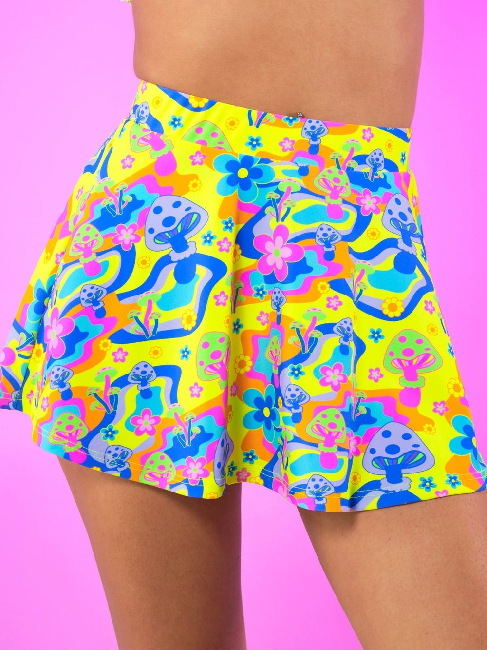 Rave Wonderland Psychedelic Psilocybin Mini Skirt